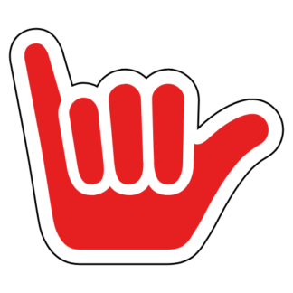 Shaka Sign (Hang Loose) Sticker (Red)